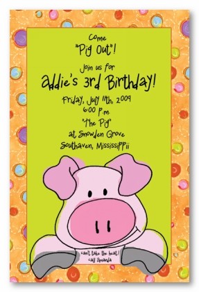 Pig Out Personalized Party Invitations