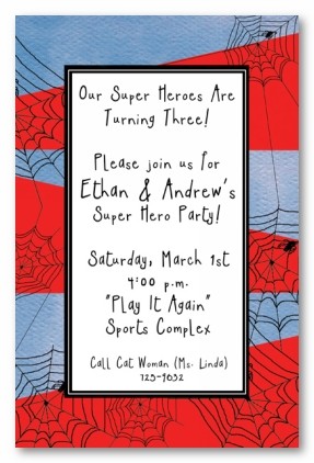 Spiderman Personalized Invitations