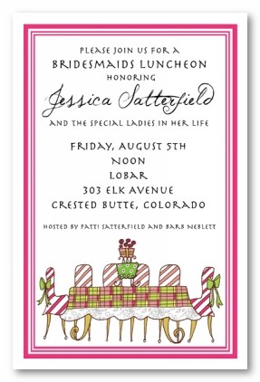 Pink and Green Luncheon Table Personalized Party Invitations