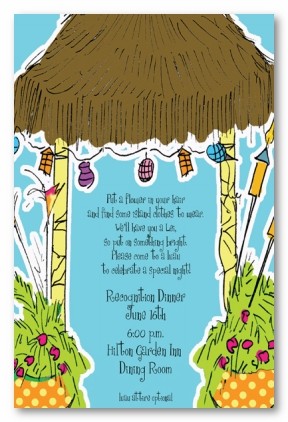 Tiki Hut Personalized Party Invitations