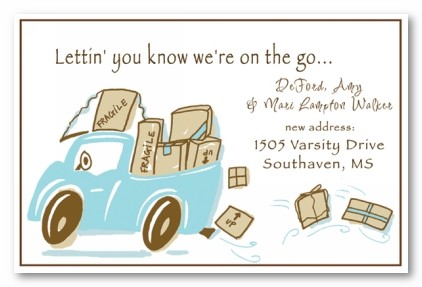 On The Go Car Moving Fragile Personalized Party Invitations