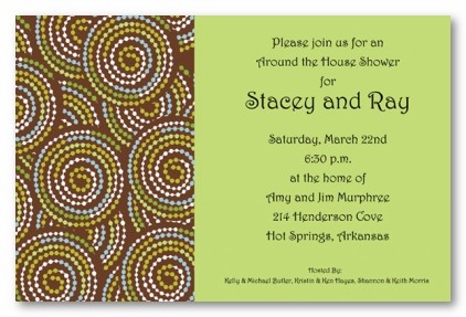 Green and Brown Pinwheel Personalized Party Invitations