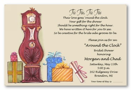 Grandfather Clock Personalized Party Invitations