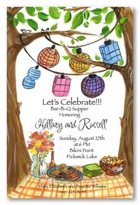 Picnic Lantern Personalized Party Invitations