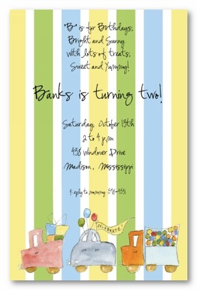 Baby Train Personalized Party Invitations