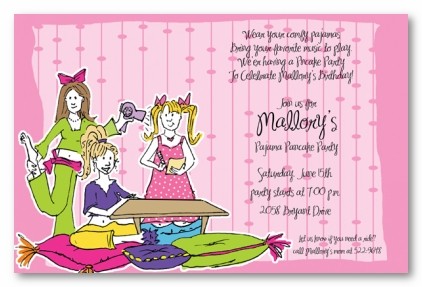 Sleepover Pajamas Personalized Party Invitations