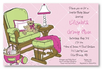 Pink Wall Glider Personalized Party Invitations