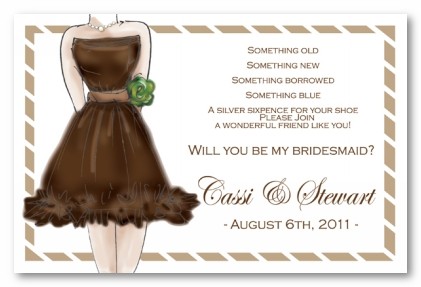 Chocolate Dress Personalized Party Invitations