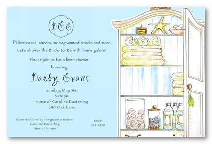 Linen Cabinet Personalized Party Invitations