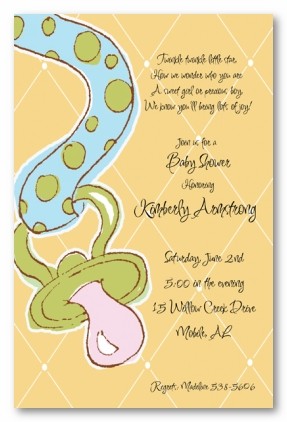 Paci Clip Personalized Party Invitations