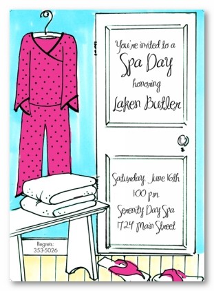 Spa Room Personalized Party Invitations