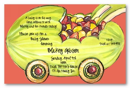 Fruit Carriage Personalized Party Invitations