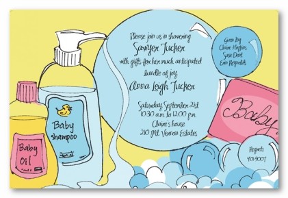 Soak and Shampoo Personalized Party Invitations