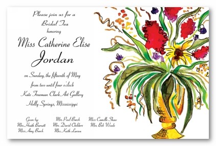 Floral Bouquet Personalized Party Invitations