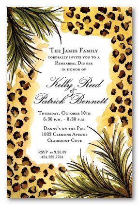 Leopard Print Border Personalized Party Invitations