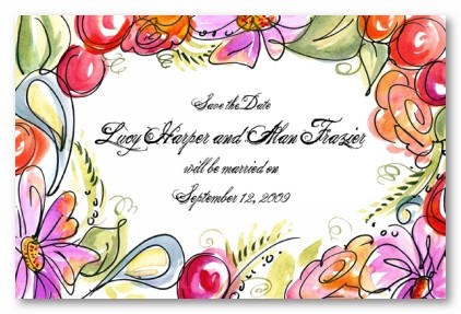 Floral Border Personalized Party Invitations