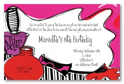 Lil' Diva Personalized Party Invitations