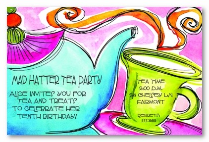 Tea Party Personalized Party Invitations