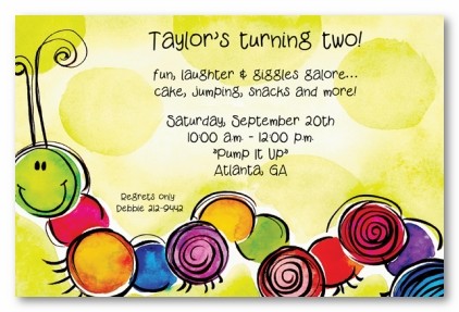 Caterpillar Personalized Party Invitations