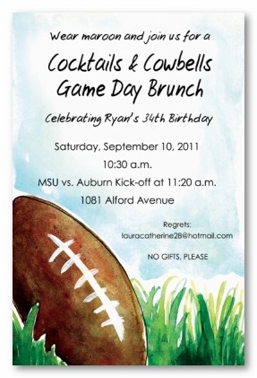 Football Personalized Party Invitations