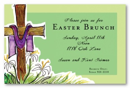 Easter Cross Personalied Party Invitations