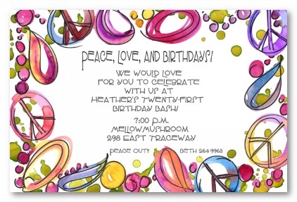 Peace Out Personalized Party Invitations