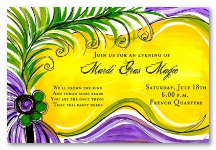 Mardi Gras Mask Personalized Party Invitations