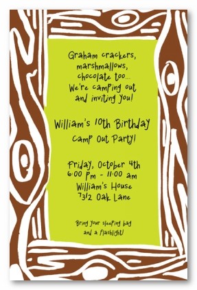 Wood Print Border Personalized Party Invitations