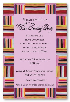 Patchwork Border Personalized Party Invitations