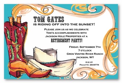 Western Wear Personalzied Party Invitations