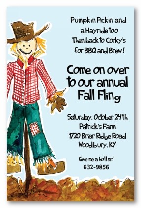 Scarecrow Personalized Party Invitations