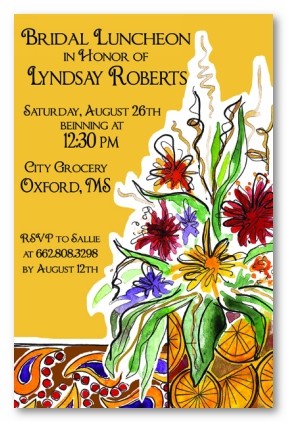 Lemon Jar Arrangement Personalized Party Invitations