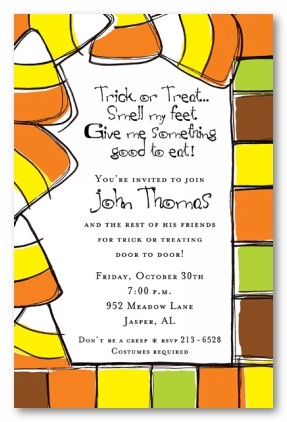 Candy Corn Personalized Party Invitations