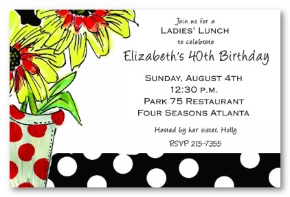 Sunflower Pot Personalized Party Invitations