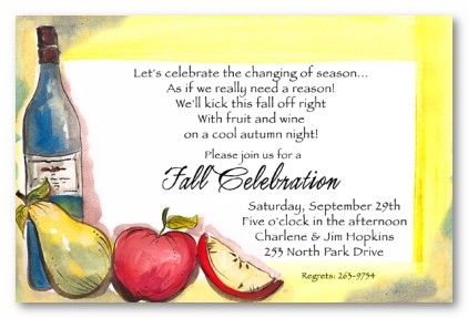 Fruit and Wine Personalized Party Invitations