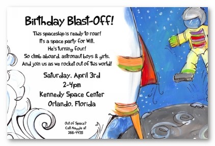 Space Cadet Personalized Party Invitations