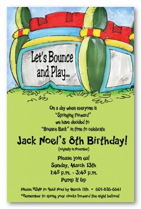 Boy Bounce House Personalized Party Invitations