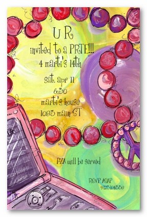 Cell Phone and Peace Personalized Party Invitations