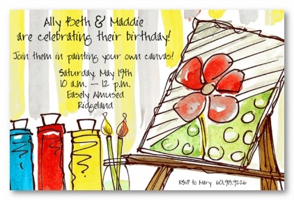 Paint Party Personalized Party Invitations