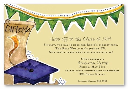 Grad Diploma and Cap Personalized Party Invitations