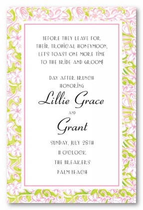 Lilly Pad Border Personalized Party Invitations