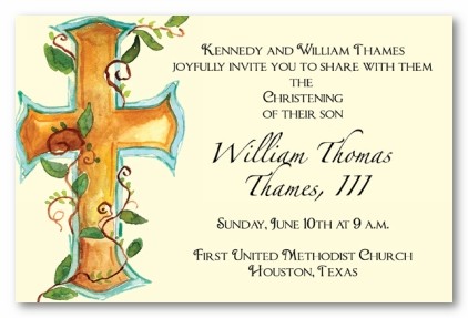 Vine Cross Personalized Party Invitations