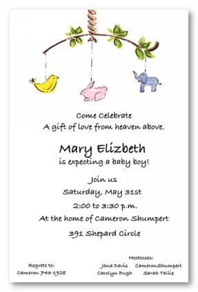 Baby Mobile Personalized Party Invitations