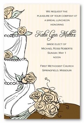 Wedding Cake Personalized Party Invitations