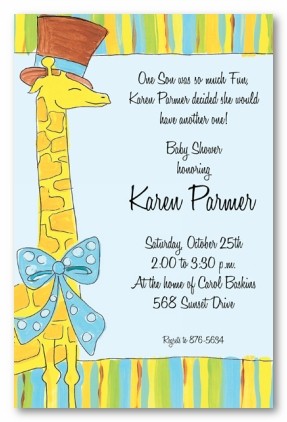 Giraffe Personalized Party Invitations