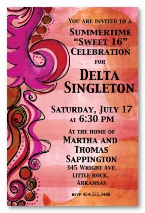 Pink Paisley Personalized Party Invitations