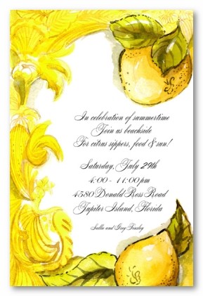 Lemons Personalized Party Invitations