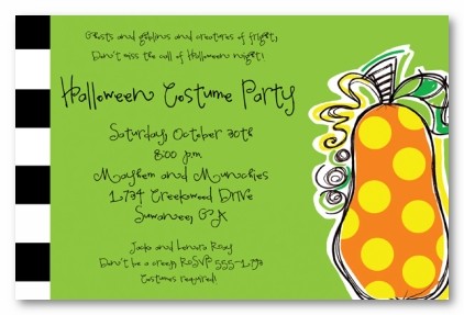 Polka Dot Pumpkin Personalized Party Invitations