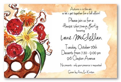 Floral Bowl Personalized Party Invitations