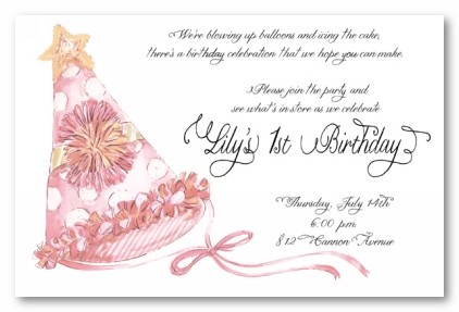 Vintage Party Hat Personalized Party Invitations